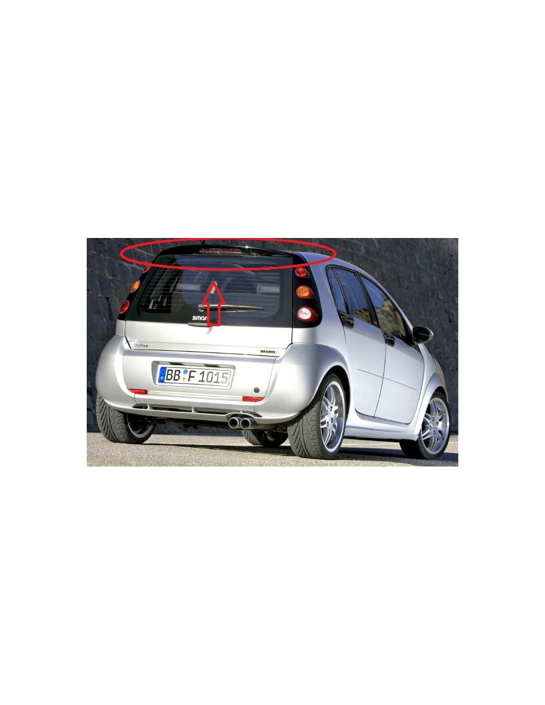 Auto Heckscheibenspoiler für Smart Forfour(454), Heckflügel  -Lippendachspoiler,A-Black : : Auto & Motorrad
