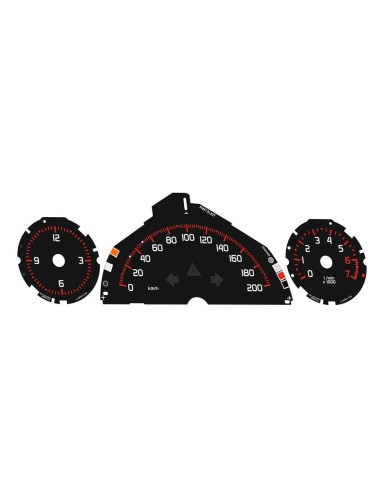 Smart fortwo BRABUS style speedo dial plates 200KM/HOUR ensemble complet