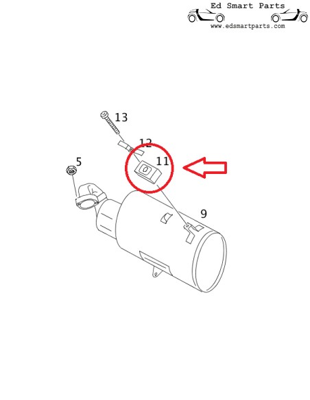 Originele Smart 452 Roadster 60kw uitlaatvibratiedemper