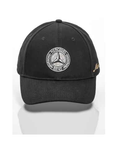 Mercedes Cap Classic donna ricamo Swarovski nero