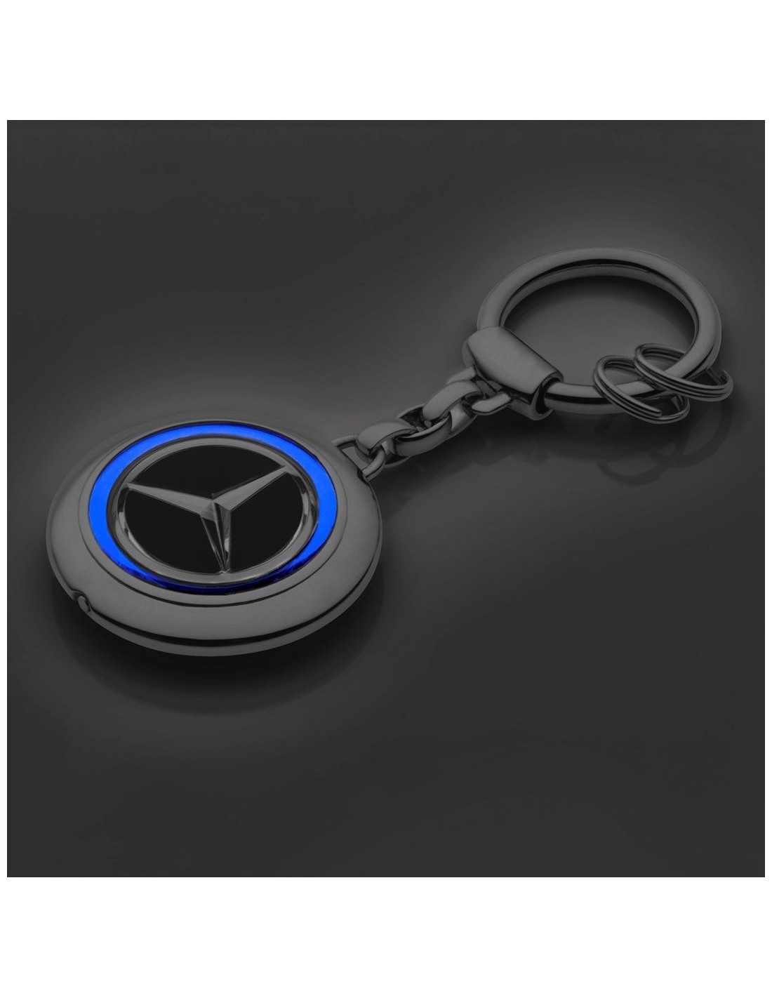 Neu Auto Leder Schlüsselanhänger schwarz für Mercedes Benz Emblem Tuning  Keyring