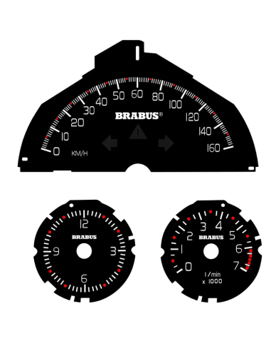 Smart ForTwo Brabus style speedo dial plates 160KM/HOUR full set