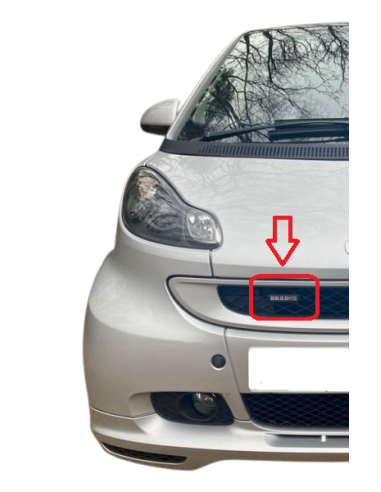 smart Brabus Front Badge decal black pre-facelift