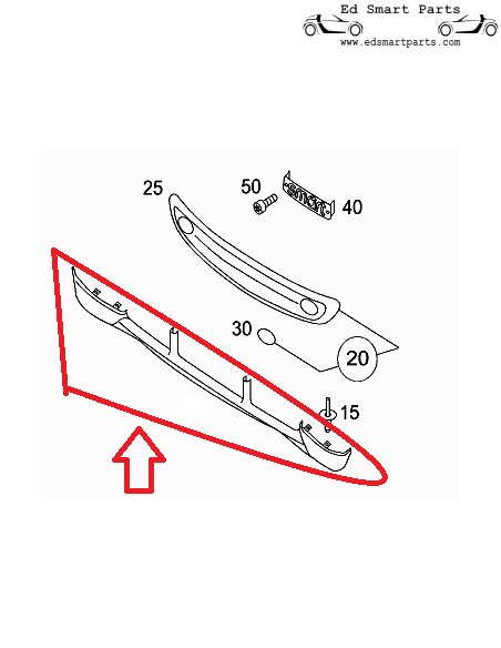 Q0013924V001C06B00 Smart 450 Brabus FRONT SPOILER Until Date Feb 6, 2002