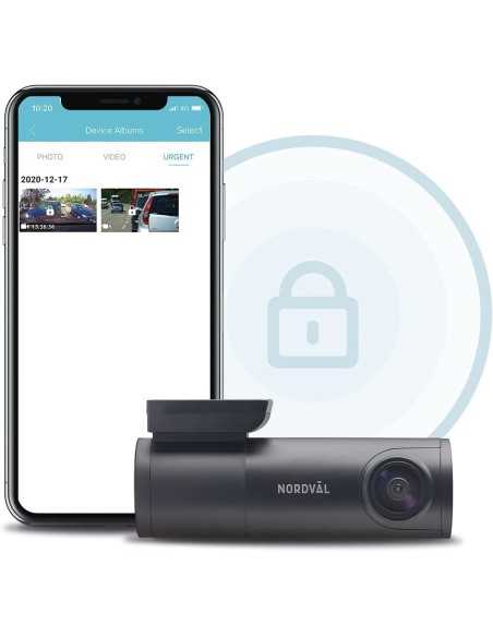 Cámara para salpicadero de coche Nordväl DC102-4K, delantera y trasera, 2 canales, WiFi y GPS