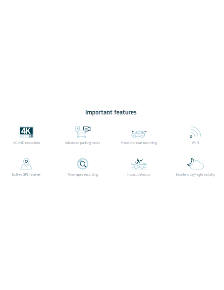 Nordväl DC102-4K Dashcam Auto Anteriore Posteriore 2CH WiFi + GPS Nordväl DC102-4K Dashcam Auto Anteriore Posteriore 2CH WiFi + GPS