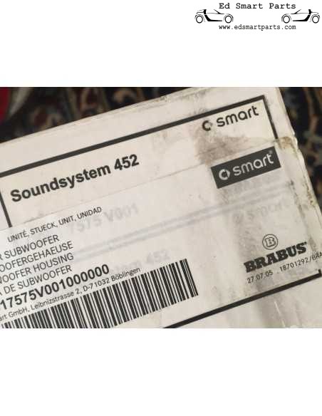 ALLOGGIAMENTO SUBWOOFER BRABUS SMART ROADSTER 452 OEM CON SUBWOOFER