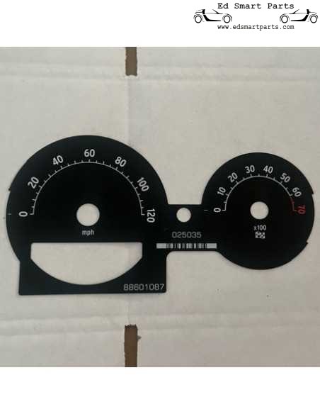 OEM smart roadster schwarzes Tacho-Zifferblatt MEILEN/STUNDE