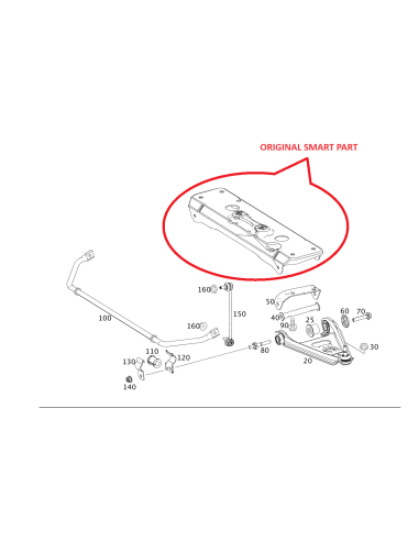 lower crossmember subframe Smart ForTwo 450 / 451