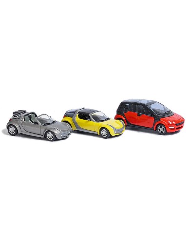 Busch 1610 Gauge H0 Car Models Smart 3 Set 1:87