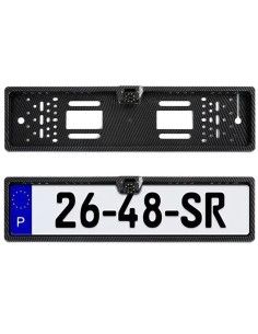 Câmera de ré com visão traseira para carro, à prova d'água, com placa de licença da UE, 4 câmeras de visão noturna infravermelha 2