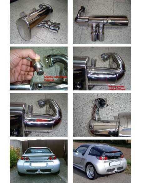 Escape doble de alto rendimiento para Smart Roadster 452 Coupe Brabus con catalizador de competición