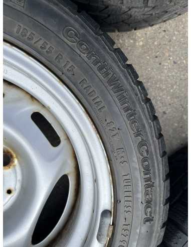 Juego de ruedas de acero Smart Roadster de 15 pulgadas con neumáticos de invierno de 6 mm