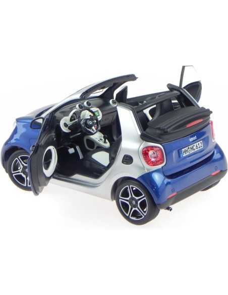 Modèle réduit de voiture Norev Smart Fortwo Cabrio 2015 Bleu + Argent 183438 1:18 Modèle réduit de voiture Norev Smart Fortwo Cabrio 2015 Bleu + Argent 183438 1:18