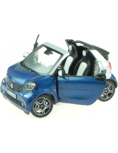 Norev Smart Fortwo Cabrio 2015 Blu + Argento Modello Auto 183438 1:18