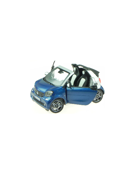 Norev Smart Fortwo Cabrio 2015 Azul + Prata Modelo de Carro 183438 1:18