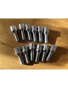 Juego de 12 pernos de rueda de 6 estrías M12X1.5x28 para modelos Smart Roadster y ForTwo