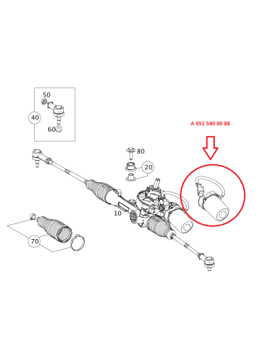 Motore elettrico del servosterzo Smart 451, servomotore, motore di assistenza allo sterzo, scatola sterzo OEM A4515400088