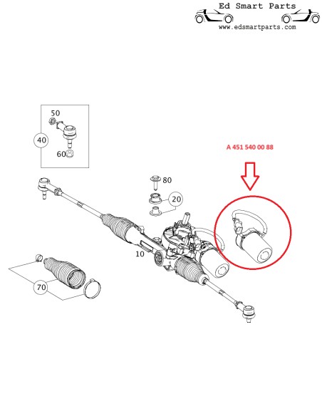 Motor eléctrico de dirección asistida Smart 451, servomotor, motor de asistencia de dirección, caja de dirección OEM A4515400088