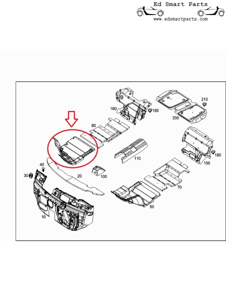 A4536800203 Revestimiento de piso delantero derecho