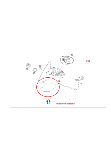couvercle de boîtier de rétroviseur gauche ou droit smart forfour 454 couvercle de boîtier de rétroviseur gauche ou droit smart forfour 454