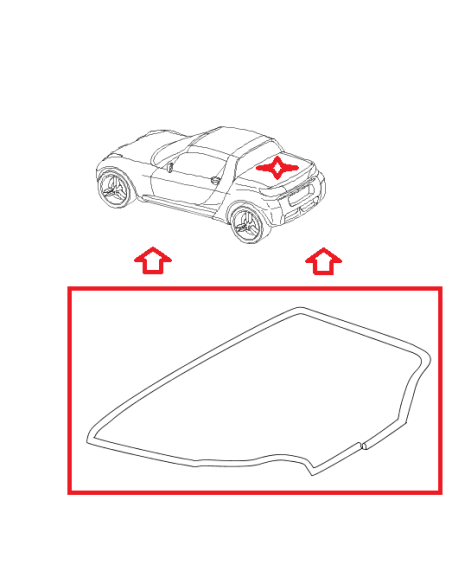 Joint d'encoche pour couvercle de coffre arrière Smart Roadster