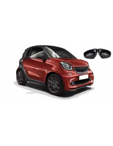 Coques de rétroviseurs Smart Fortwo Forfour 453 effet CARBONE ou noir brillant