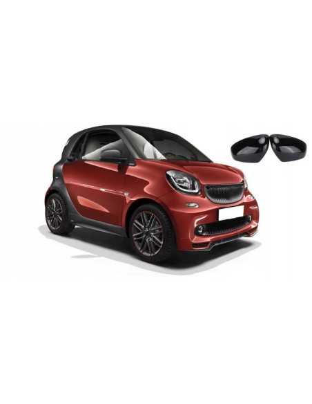Coques de rétroviseurs Smart Fortwo Forfour 453 effet CARBONE ou noir brillant Coques de rétroviseurs Smart Fortwo Forfour 453 effet CARBONE ou noir brillant