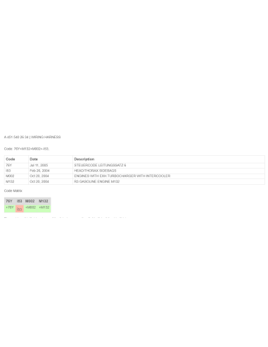 SMART FORTWO 451 KABELBAUM HAUPTKABELBAUM