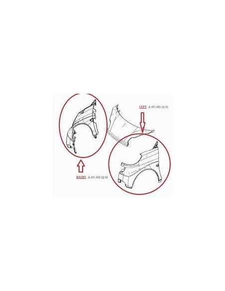 Aile avant gauche ou droite peinte pour Smart ForTwo 451 2007-2013