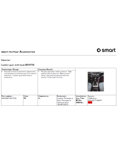 Pomo de cambio de marchas de cuero Smart Forfour 454 2