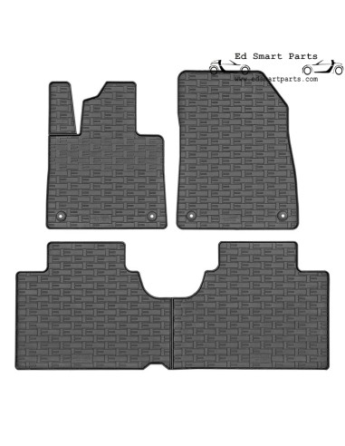 Conjunto de tapetes de borracha para carro adequados para Smart ONE EV 2022- e Smart THREE EV 2023- (4 peças + sistema de