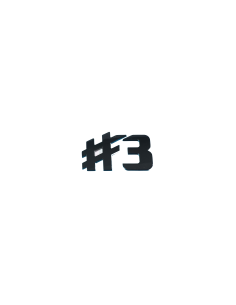 Echte smart ♯3 letters achterklep HC11 zwart