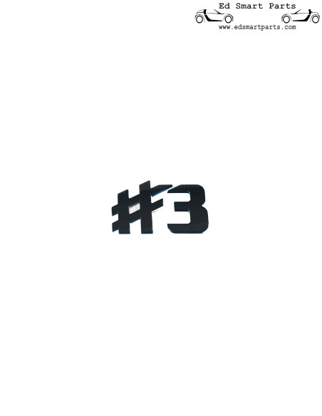 Genuine smart ♯3 lettering tailgate HC11 black