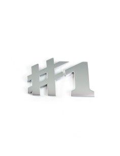 Genuine smart ♯1 lettering tailgate HC11 silver