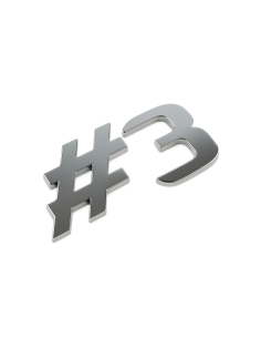 Echte smart ♯3 letters achterklep HC11 zilver