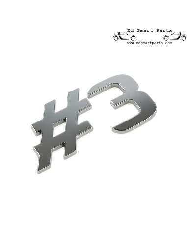 Genuine smart THREE lettering tailgate HC11 silver