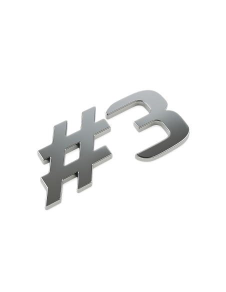 Original smart ♯3 Schriftzug Heckklappe HC11 silber