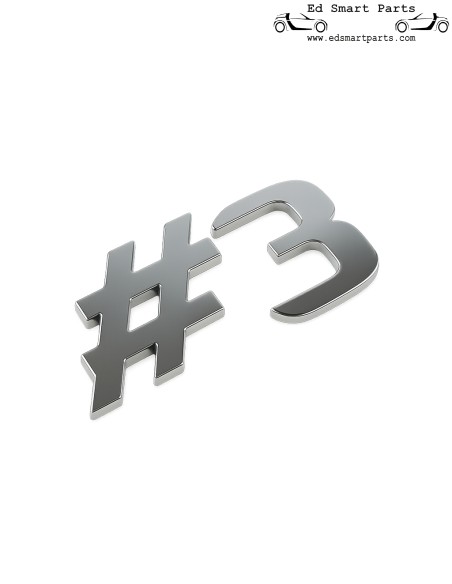 Puerta trasera con letras ♯3 originales smart HC11 en plata