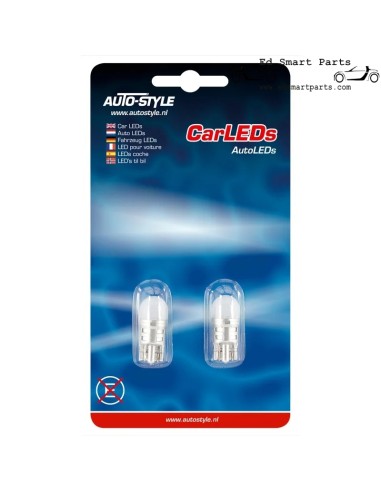 AutoStyle T10 Wedge-Base 3D SuperLED Birne 12V 0.8W Weiß 2er Set