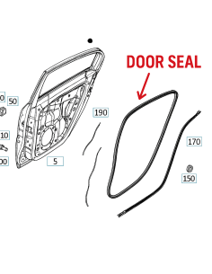Smart Forfour 453, junta de puerta trasera, sello, puerta izquierda, puerta derecha, sello de puerta
