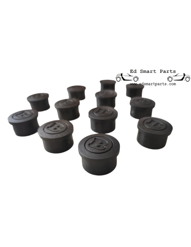 Original Brabus schwarze Radschraubenabdeckungen 12er Set passend für Smart Radschraube 15 mm