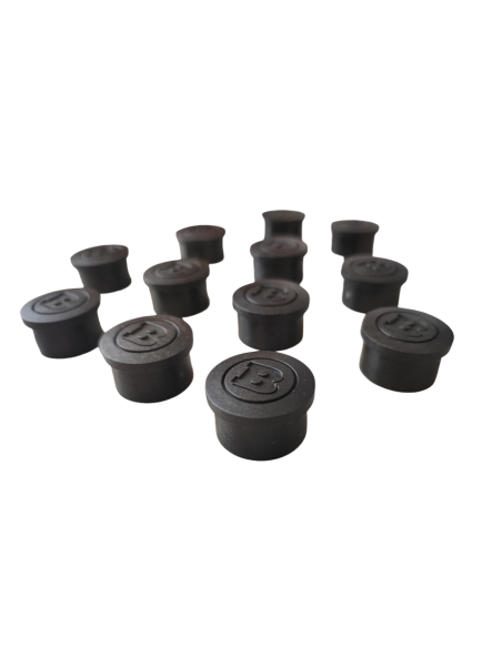 Lot de 12 cache-boulons de roue noirs Brabus d'origine adaptés aux boulons de roue Smart 15 mm