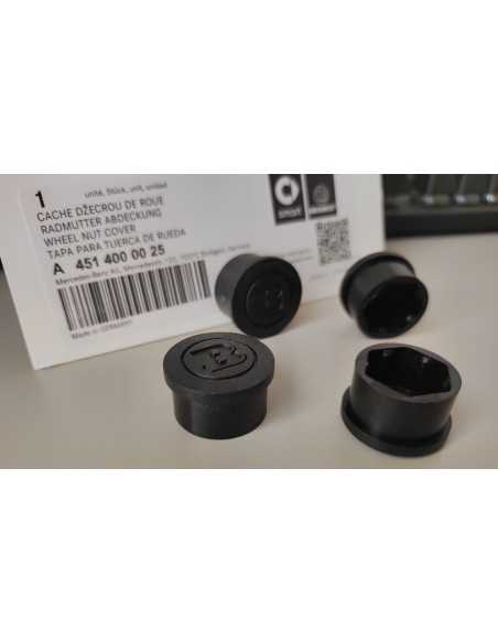 Genuine Brabus black wheel bolt covers set of 12 suitable for Smart wheel bolt 15 mm