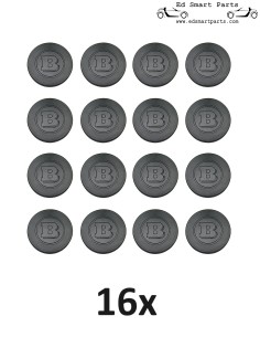 16 schwarze Radschraubenabdeckungen von Brabus, passend für 17 mm Schrauben