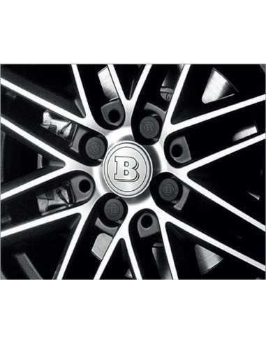 16 cubiertas para tornillos de rueda Brabus de color negro, aptas para tornillos de 17 mm