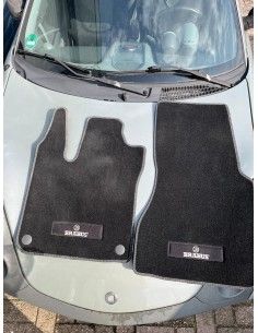 Gebrauchte Smart 453 FORTWO FORFOUR BRABUS Velours Fußmatten Schwarz silberfarbene Naht