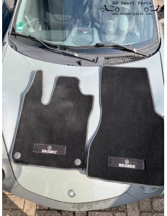 Tapis de sol en velours Smart 453 FORTWO FORFOUR BRABUS d'occasion, coutures noires argentées