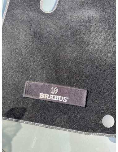 Used Smart 453 FORTWO FORFOUR BRABUS Velour Floor Mats Black silver-coloured seam