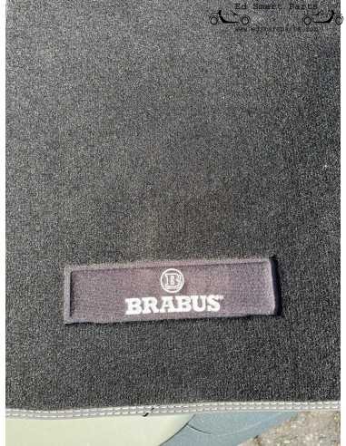 Tapis de sol en velours Smart 453 FORTWO FORFOUR BRABUS d'occasion, coutures noires argentées